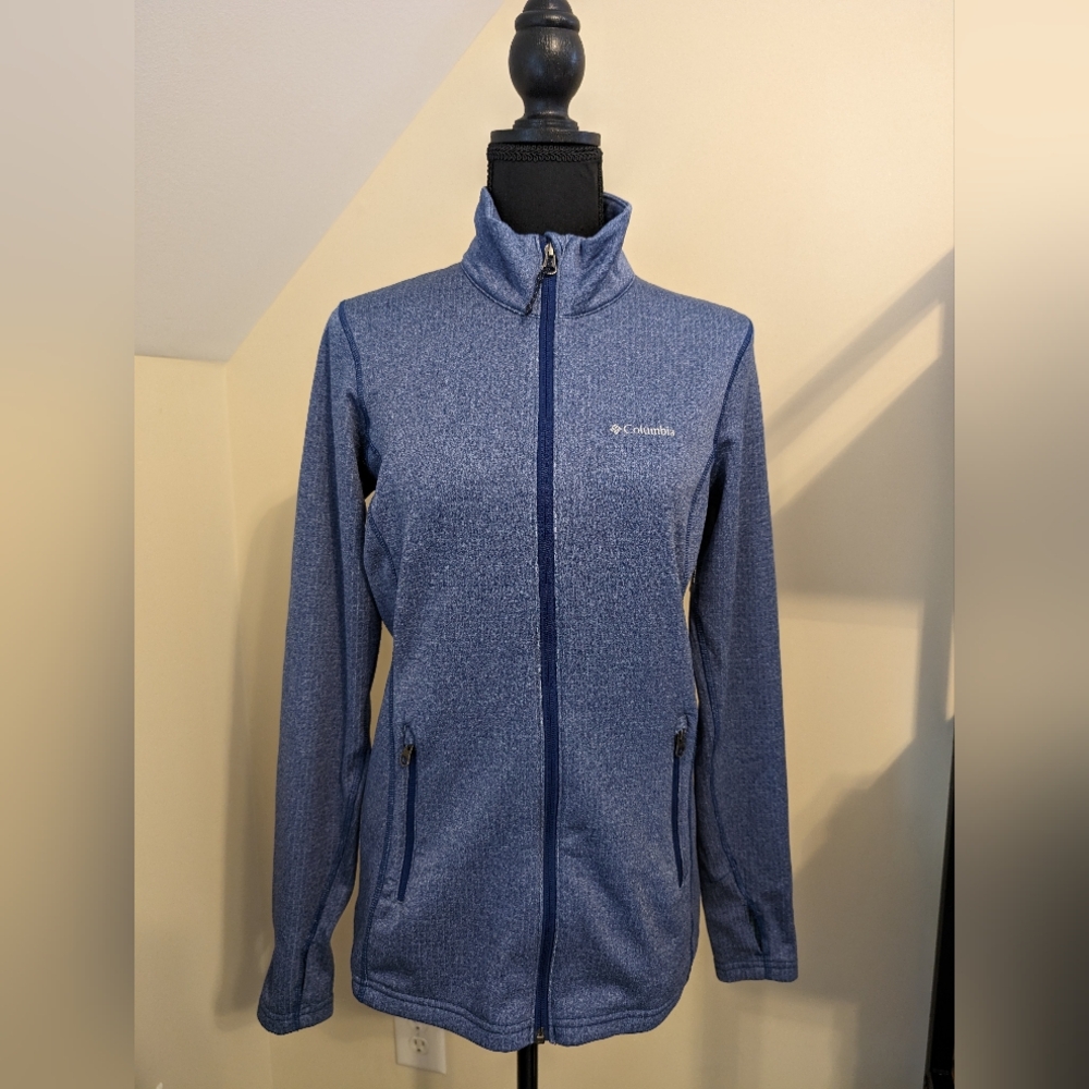Columbia Blue Full Zip Soft Fleece Lined Jacket Medium